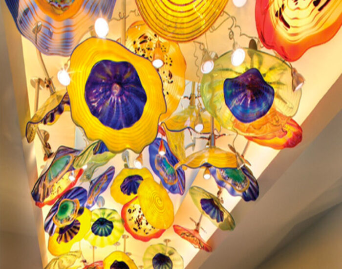 Illuminated Ceiling Glass Garden Lighting Installation