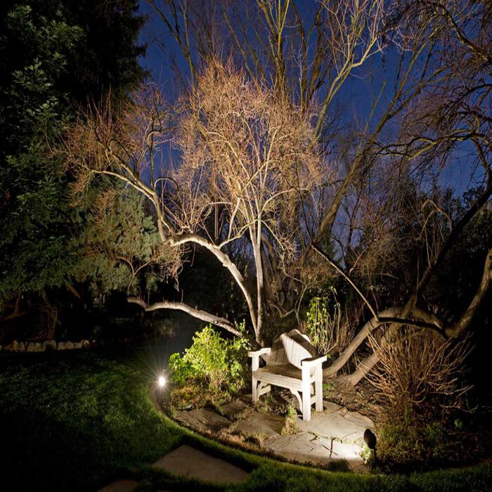 an image of outdoor residential landscape lighting