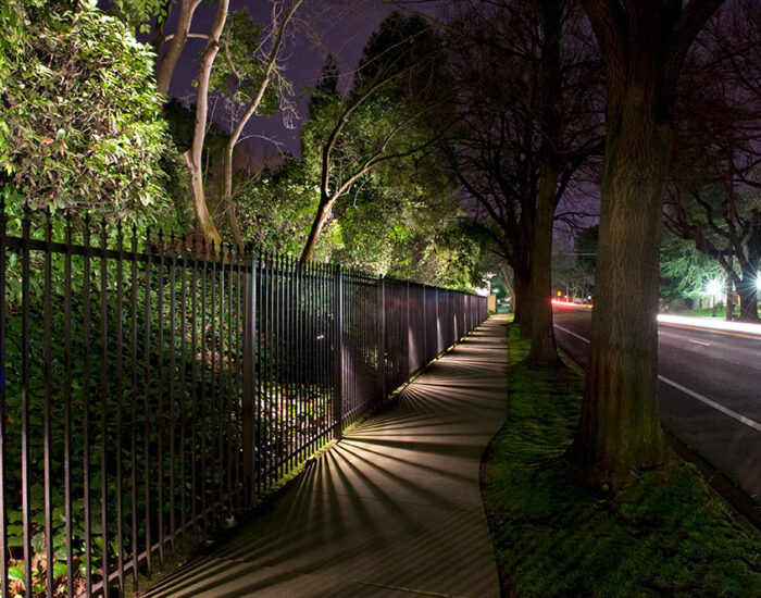 an image of sidewalk lighting taken at night